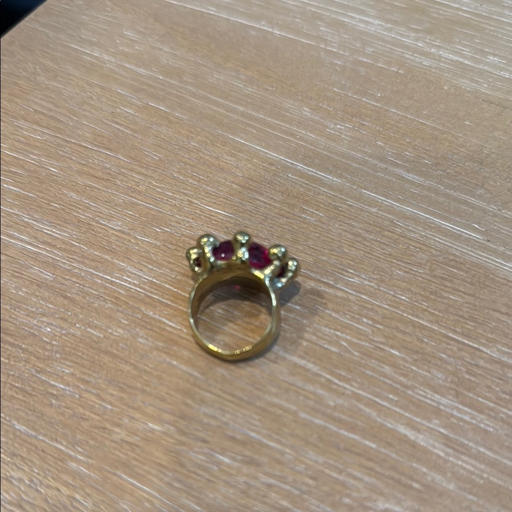 Mondo Mondo Pink and Gold Ring Sz 5 Pink Cocktail - Picture 2 of 4